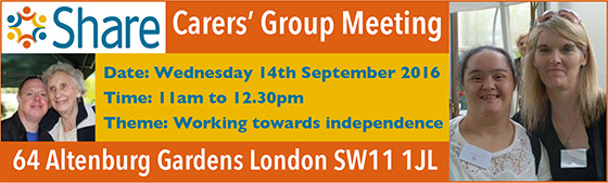 Carers meeting on 14th September 2016