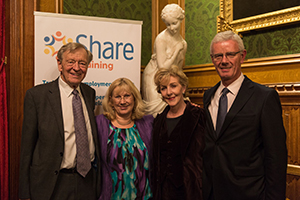 Share CEO and Chair, with Patrons Lord Alf Dubs and Patricia Hodge