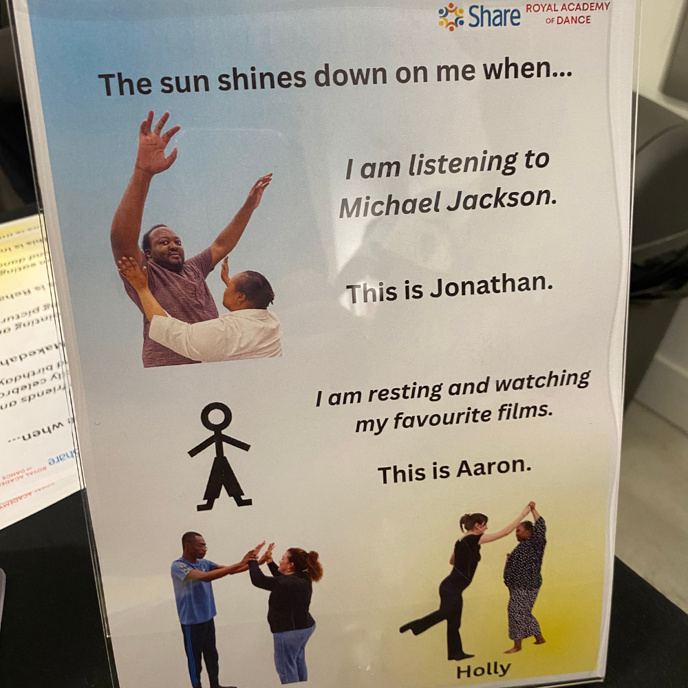 Leaflet showing profiles of each dancer