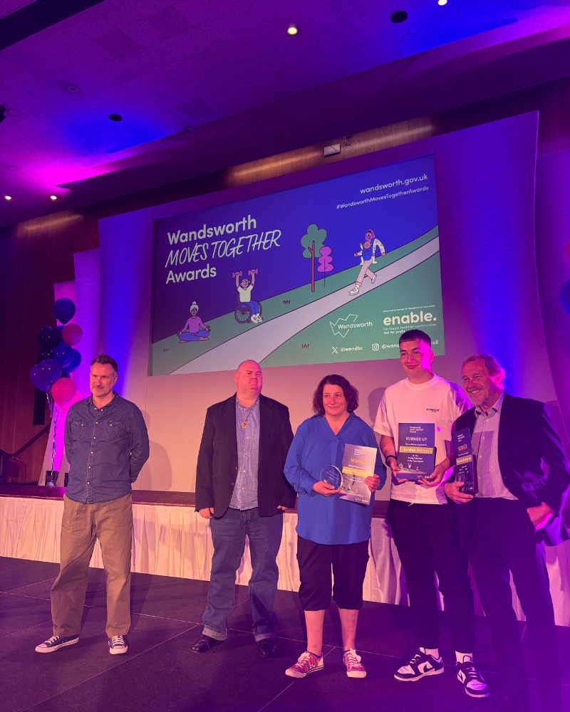 A group of nominees and winners at the awards ceremony