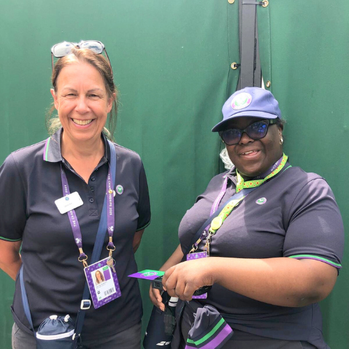 Anna-Marie with her colleague, scanning
