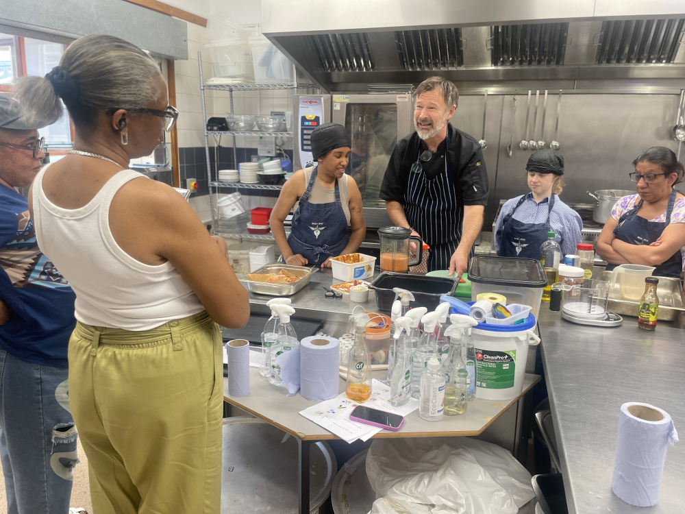 Chef Tim explaining how it's done