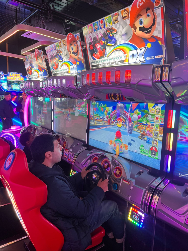 Having fun at the arcades