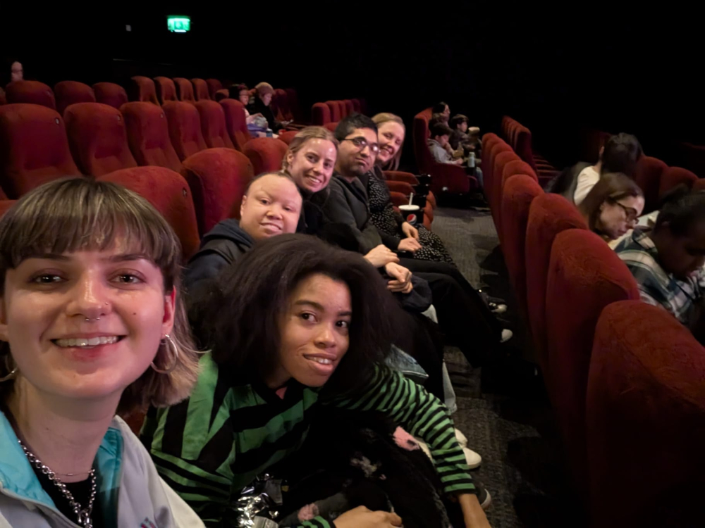 Settling down for a good movie at the cinema