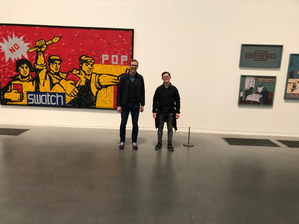 Checking out the artwork at the Tate Modern