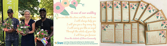 Wedding flowers and poem