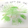 Hand-drawn green flower with petals with "It's OK to Not Be OK" written above